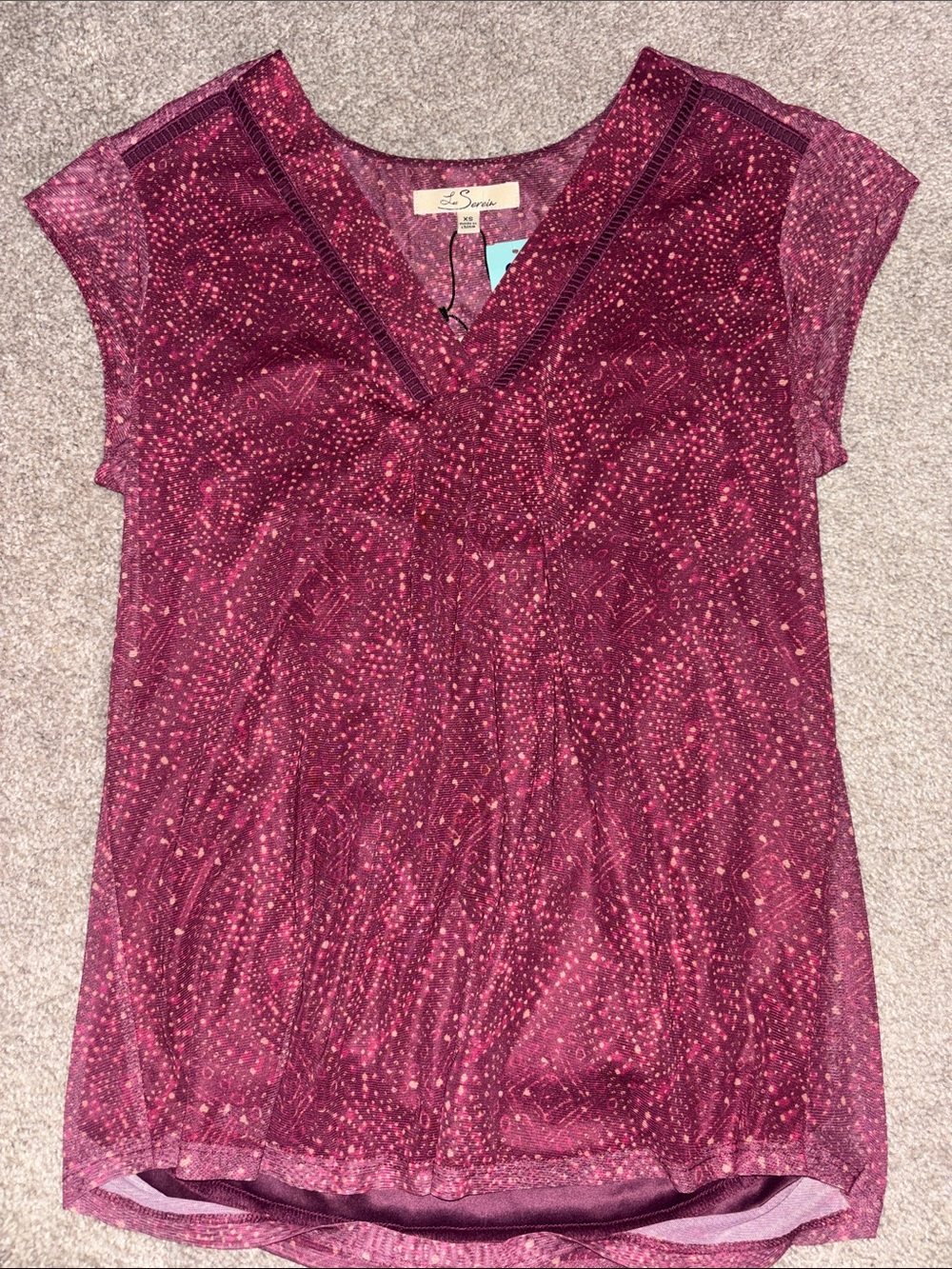 Les Serein Malia Short Sleeve Mesh Knit Top